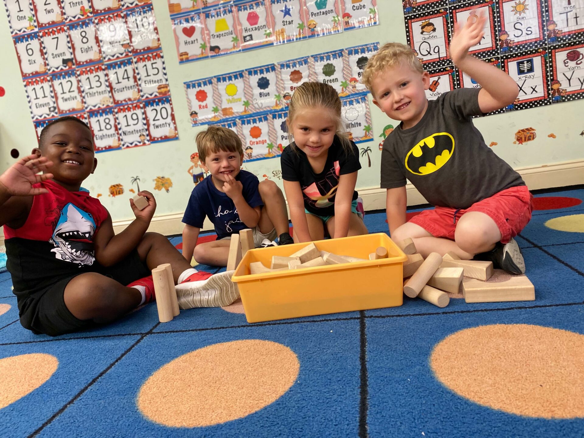 Kids playing with blocks